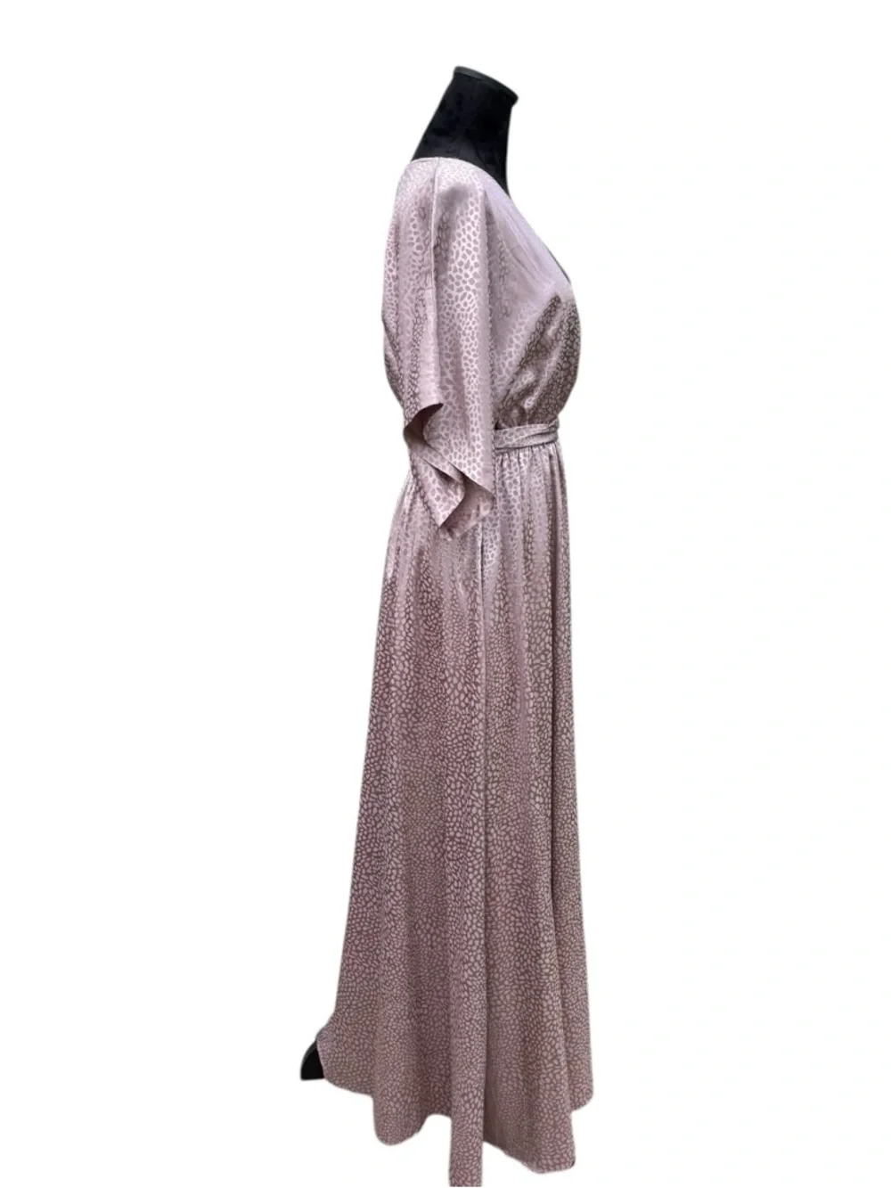 Baltic Born Leopard Jacquard Mauve Wrap Maxi Dress Sz S - Picture 7 of 10